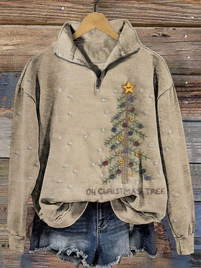 Retro Christmas Tree Casual Sweatshirt
