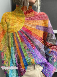 Women's Colorful Sunshine Print Pocket Cotton Dress