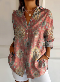 Women's Retro Ethnic Pattern Print Casual Sweatshirt-1