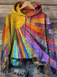 Colorful Sun Collage Art Print Casual Zip Pullover/Hoodie Sweatshirt