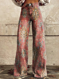 Women's Colorful Tie Dye Print Casual Wide Leg Pants