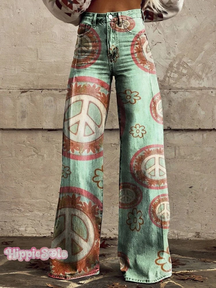 Women's Colorful Tie Dye Print Casual Wide Leg Pants