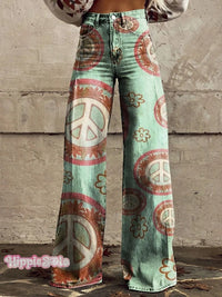 Women's Colorful Tie Dye Print Casual Wide Leg Pants