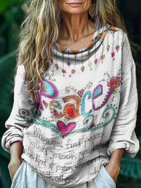 Women's Art Painting Hippie Print Half Sleeve Top