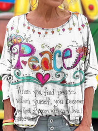 Women's Art Painting Hippie Print Half Sleeve Top