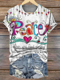 Women's Art Painting Hippie Print Half Sleeve Top