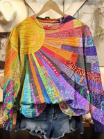 Colorful Sun Collage Art Print Casual Zip Pullover/Hoodie Sweatshirt