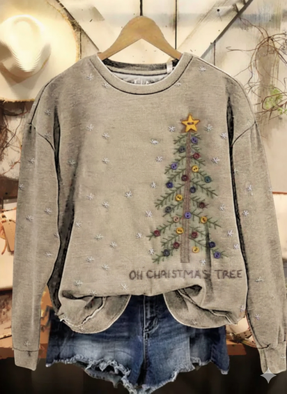 Retro Christmas Tree Casual Sweatshirt