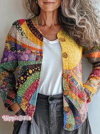 Women's Colorful Sunshine Print Pocket Cotton Dress