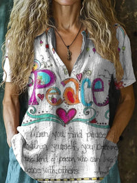 Women's Art Painting Hippie Print Half Sleeve Top