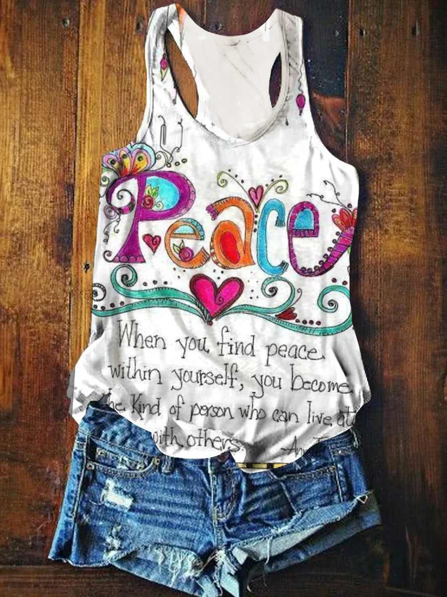 Women's Art Painting Hippie Print Half Sleeve Top