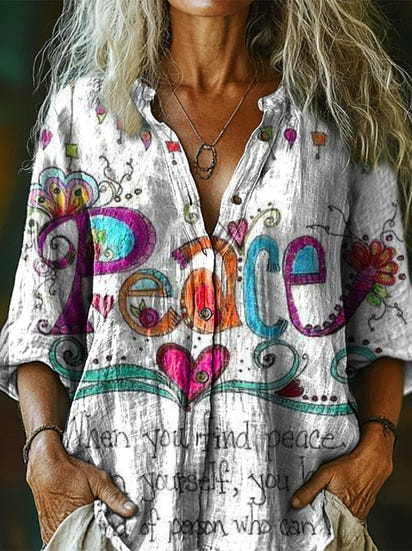 Women's Art Painting Hippie Print Half Sleeve Top